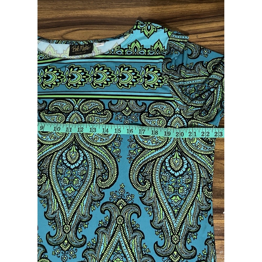 Bob Mackie Teal and Turquoise with green,Paisley design last photo best color! - Picture 9 of 12